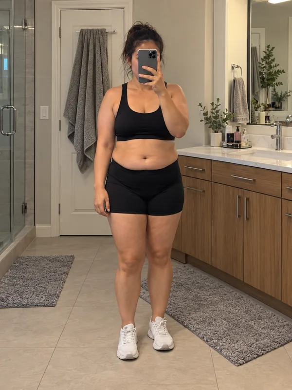 AI-generated illustration of a woman before weight loss