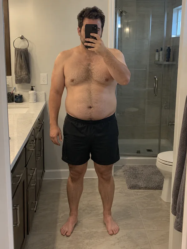 AI-generated illustration of a man before weight loss